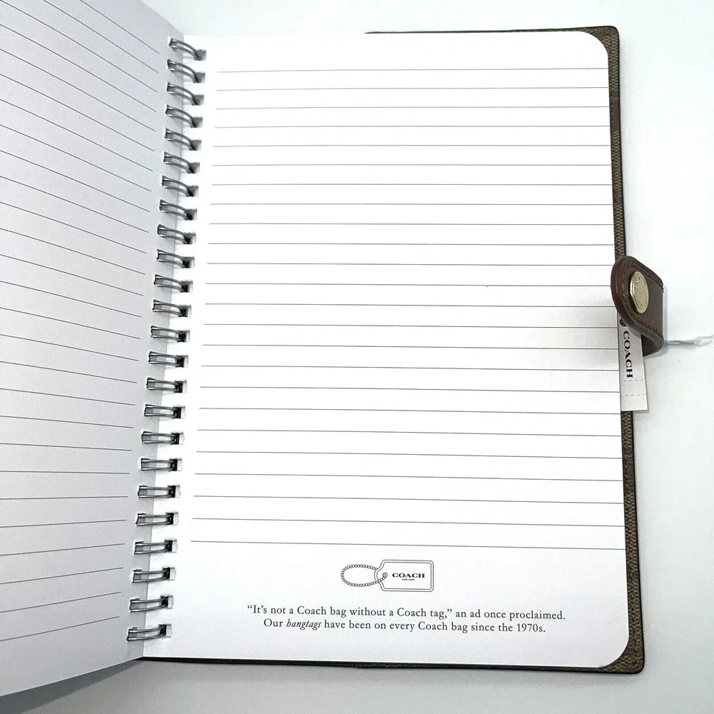 Coach Notebook & Pencil Case Set Signature Canvas Leather Khaki Brown Snap Zip - Picture 6 of 9